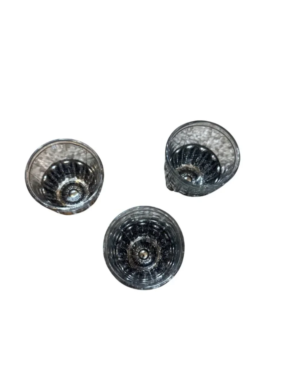 Rag & Bone Glass Metal Ridges Shot Glasses Set of 3 Modern